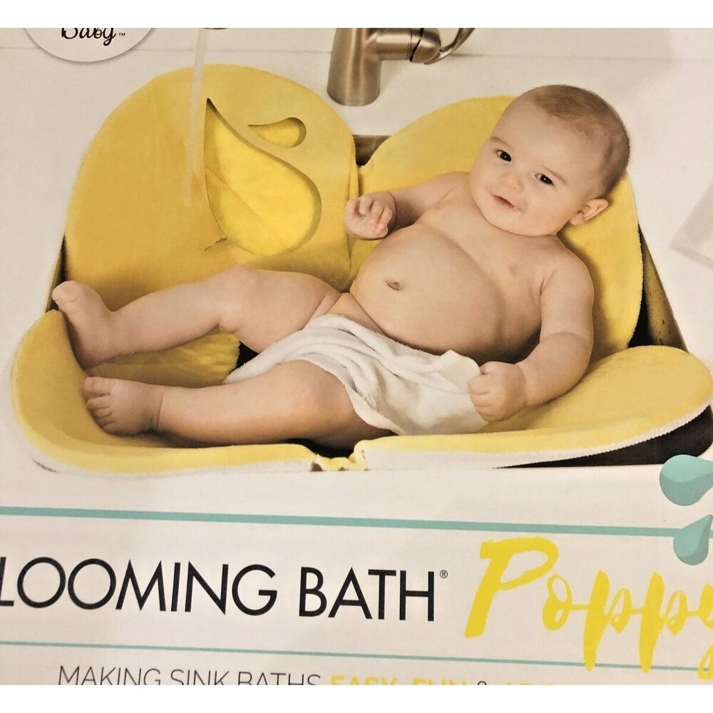 NEW Baby Bath Tub Matt Yellow FLOWER petals Poppy Yellow